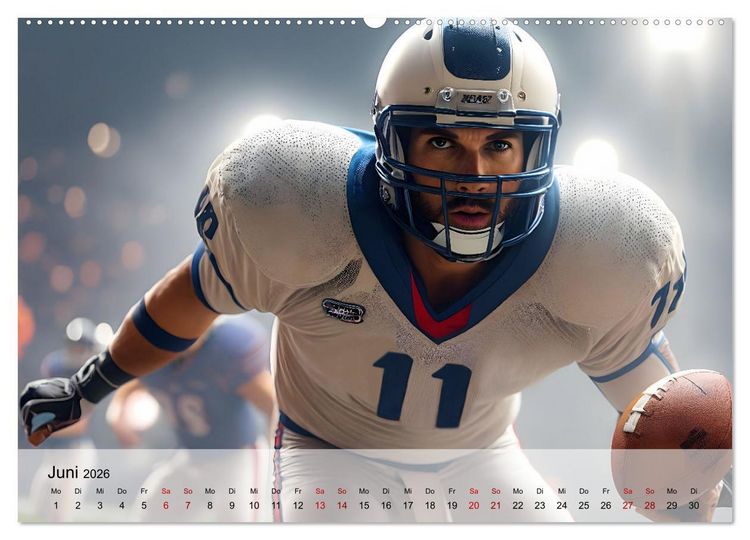 Produktbild: American Football - im Team zum Sieg (hochwertiger Premium Wandkalender 2026 DIN A2 quer), Kunstdruck in Hochglanz