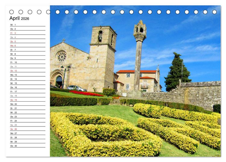 Produktbild: Jakobsweg - Camino Portugues Central (Tischkalender 2026 DIN A5 quer), CALVENDO Monatskalender