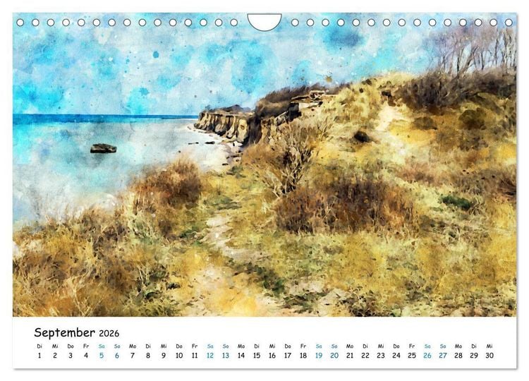 Produktbild: Aquarell Illustrationen vom Dar&szlig; (Wandkalender 2026 DIN A4 quer), CALVENDO Monatskalender