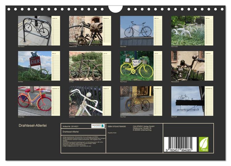 Produktbild: Drahtesel-Allerlei (Wandkalender 2026 DIN A4 quer), CALVENDO Monatskalender