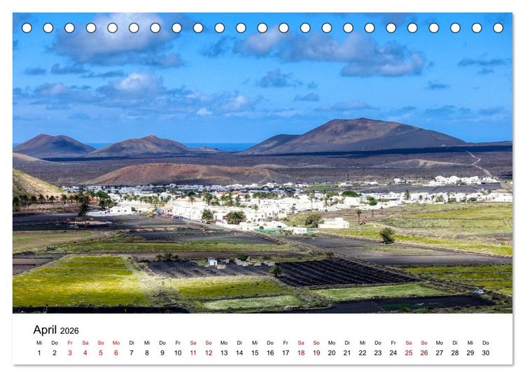Produktbild: Lanzarote - Insel der spektakul&auml;ren Landschaften (Tischkalender 2026 DIN A5 quer), CALVENDO Monatskalender