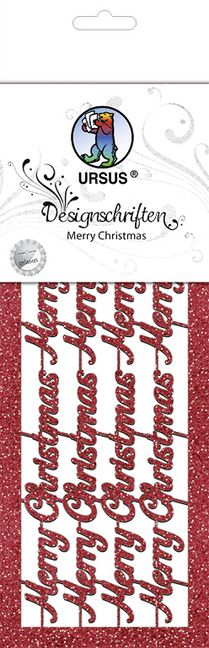 Produktbild: URSUS Designschriften "Merry Christmas", rubinrot