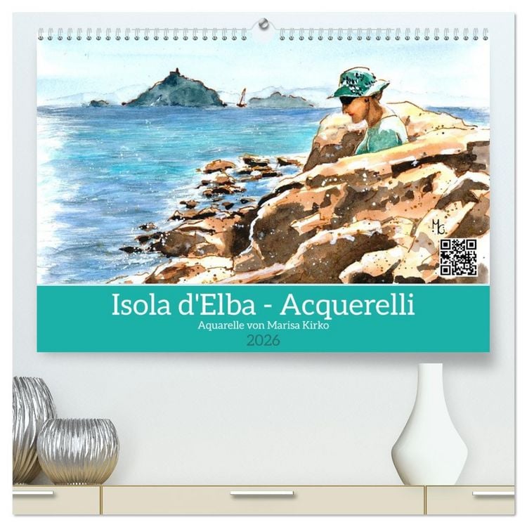 Produktbild: Isola d'Elba - Acquerelli (hochwertiger Premium Wandkalender 2026 DIN A2 quer), Kunstdruck in Hochglanz