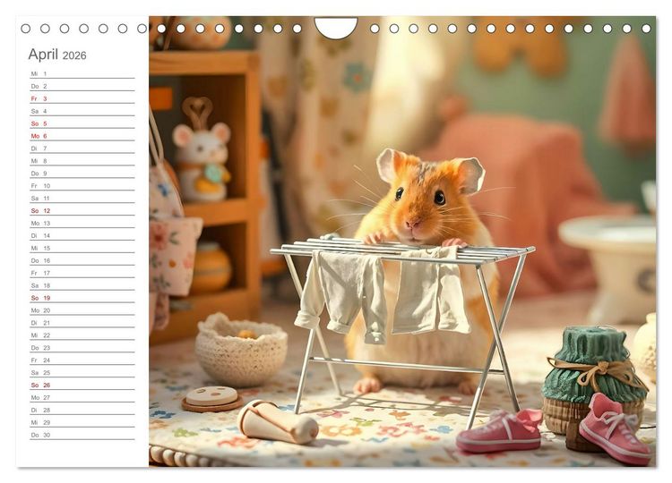 Produktbild: Hamsti Haushalt - Ordnung mit Pfiff und Flausch (Wandkalender 2026 DIN A4 quer), CALVENDO Monatskalender
