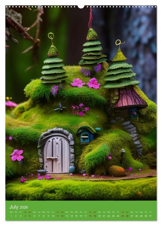Produktbild: Tiny Fairy Havens (High Quality Premium Wall Calendar 2026 DIN A2 portrait),CALVENDO 12 Month Wall Calendar