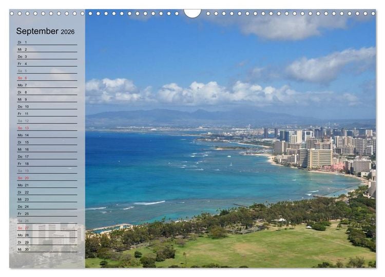 Produktbild: Land of Aloha - Hawaii Monatsplaner (Wandkalender 2026 DIN A3 quer), CALVENDO Monatskalender