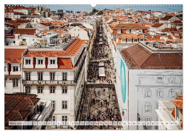 Produktbild: Lissabon Stadtansichten (hochwertiger Premium Wandkalender 2026 DIN A2 quer), Kunstdruck in Hochglanz