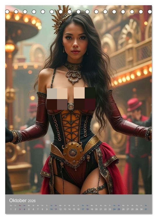 Produktbild: Steampunk Zirkus-Diven (Tischkalender 2026 DIN A5 hoch), CALVENDO Monatskalender