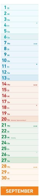 Produktbild: Megaplaner XXL 2026 - Streifen-Kalender 18x86 cm - mit Ferienterminen - viel Platz für Notizen - Wandplaner - Küchenkalender - Alpha Edition