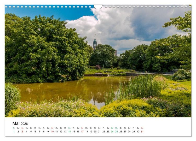Produktbild: Gr&uuml;nes Hamburg (Wandkalender 2026 DIN A3 quer), CALVENDO Monatskalender