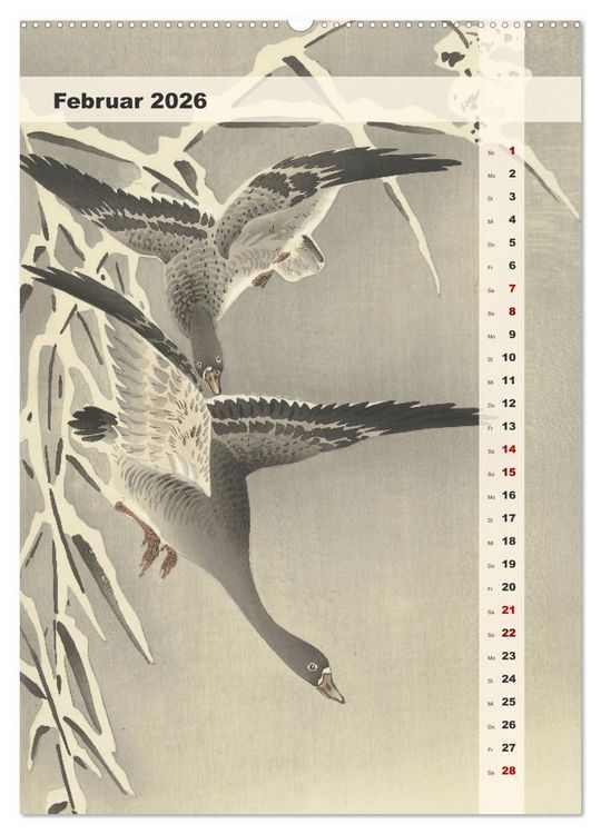 Produktbild: Ohara Koson - Gefiederte Sch&ouml;nheiten (Wandkalender 2026 DIN A2 hoch), CALVENDO Monatskalender