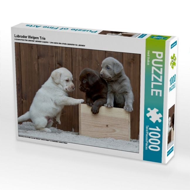 Produktbild: CALVENDO Puzzle Labrador Welpen Trio | 1000 Teile Lege-Gr&ouml;&szlig;e 64x48cm Foto-Puzzle f&uuml;r gl&uuml;ckliche Stunden