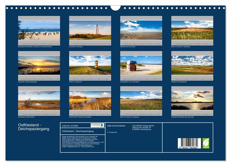 Produktbild: Ostfriesland - Deichspaziergang (Wandkalender 2026 DIN A3 quer), CALVENDO Monatskalender