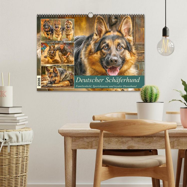 Produktbild: Deutscher Sch&auml;ferhund. Familienheld, Sportskanone und loyaler Diensthund (Wandkalender 2026 DIN A3 quer), CALVENDO Monatskalender