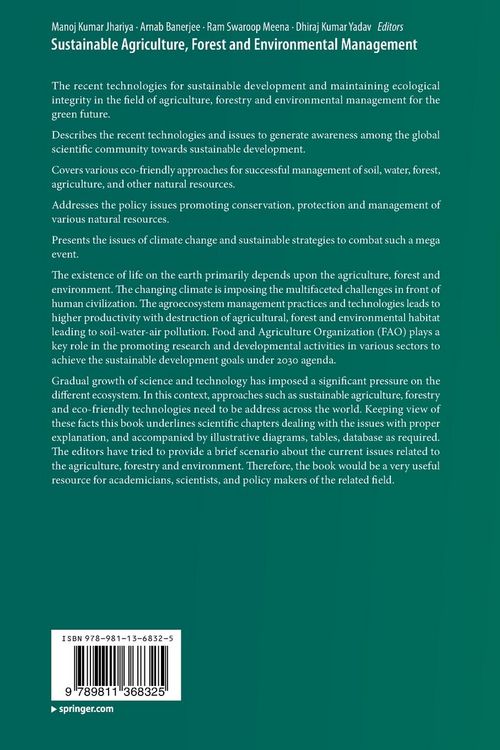Produktbild: Sustainable Agriculture, Forest and Environmental Management