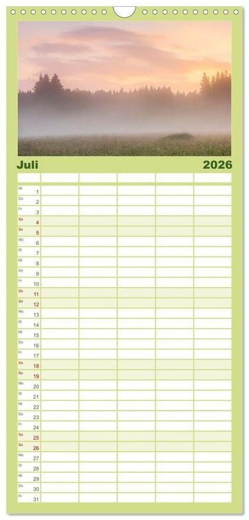 Produktbild: Familienplaner 2026 - Stille Naturmomente mit 5 Spalten (Wandkalender, 21 x 45 cm) CALVENDO
