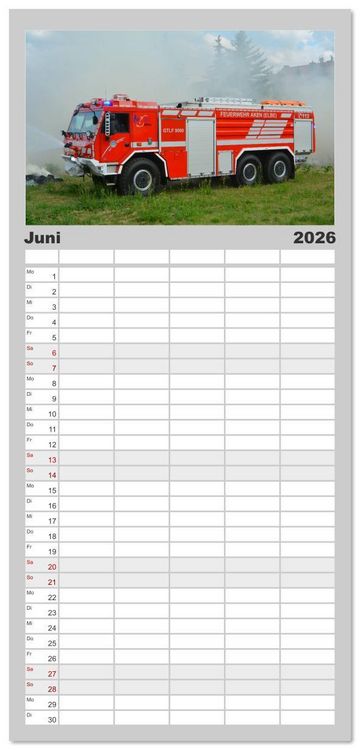 Produktbild: Familienplaner 2026 - Einsatzfahrzeuge aus Sachsen und Sachsen-Anhalt mit 5 Spalten (Wandkalender, 21 x 45 cm) CALVENDO
