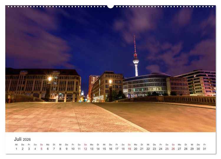 Produktbild: N&auml;chtliche Streifz&uuml;ge durch Europas Hauptst&auml;dte (Wandkalender 2026 DIN A2 quer), CALVENDO Monatskalender