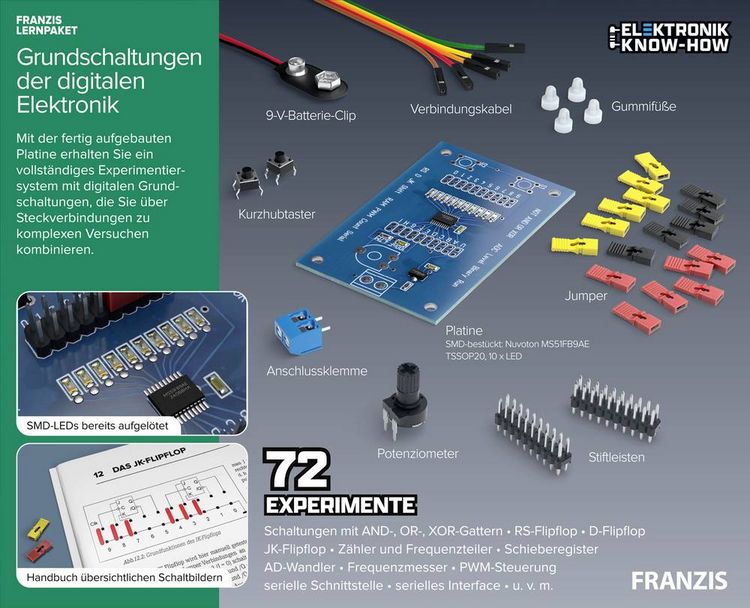 Produktbild: FRANZIS 67204 - FRANZIS Lernpaket: Grundschaltungen der digitalen Elektronik