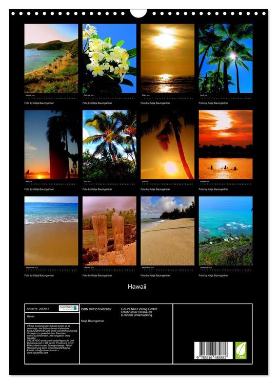 Produktbild: Hawaii (Wandkalender 2026 DIN A3 hoch), CALVENDO Monatskalender