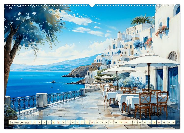 Produktbild: Santorini Inseltr&auml;ume (Wandkalender 2026 DIN A2 quer), CALVENDO Monatskalender