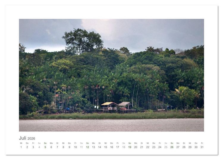 Produktbild: Amazonas, eine Reise entlang seiner Ufer (Wandkalender 2026 DIN A2 quer), CALVENDO Monatskalender