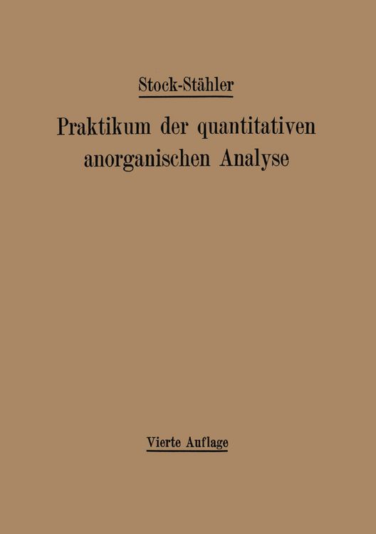 Produktbild: Praktikum der quantitativen anorganischen Analyse