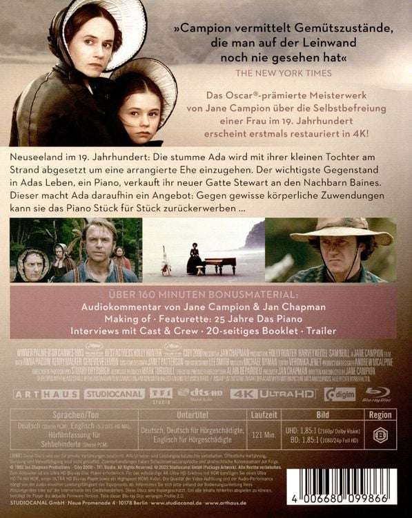 Produktbild: Das Piano - Special Edition (4K Ultra HD) (+ Blu-ray)