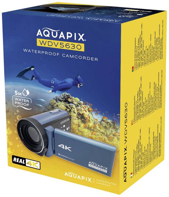 Produktbild: Aquapix WDV5630 GreyBlue Camcorder 7.6 cm 3 Zoll 13 Megapixel Grau-Blau