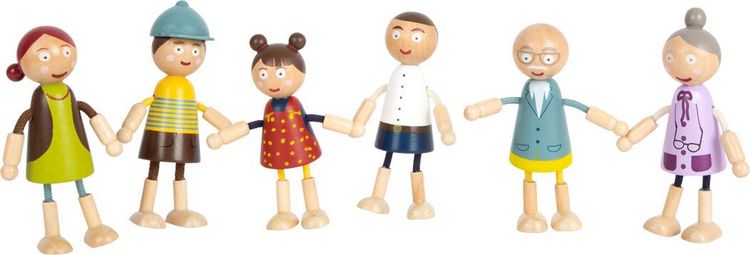 Produktbild: Biegepuppen-Familie aus Holz