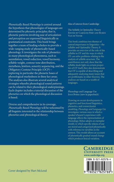 Produktbild: Phonetically Based Phonology
