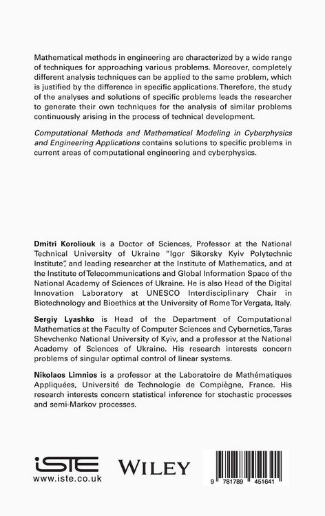 Produktbild: Computational Methods and Mathematical Modeling in Cyberphysics and Engineering Applications 1