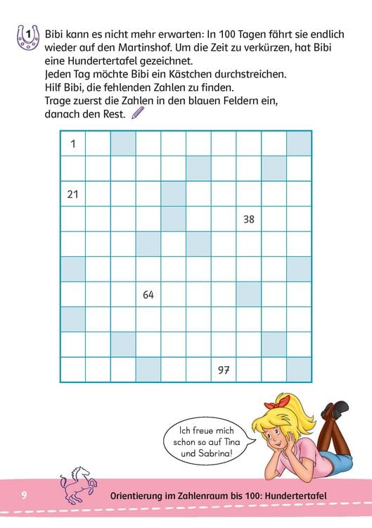 Produktbild: Bibi & Tina: Mein Lernr&auml;tsel-Block Mathematik f&uuml;r die 2. Klasse