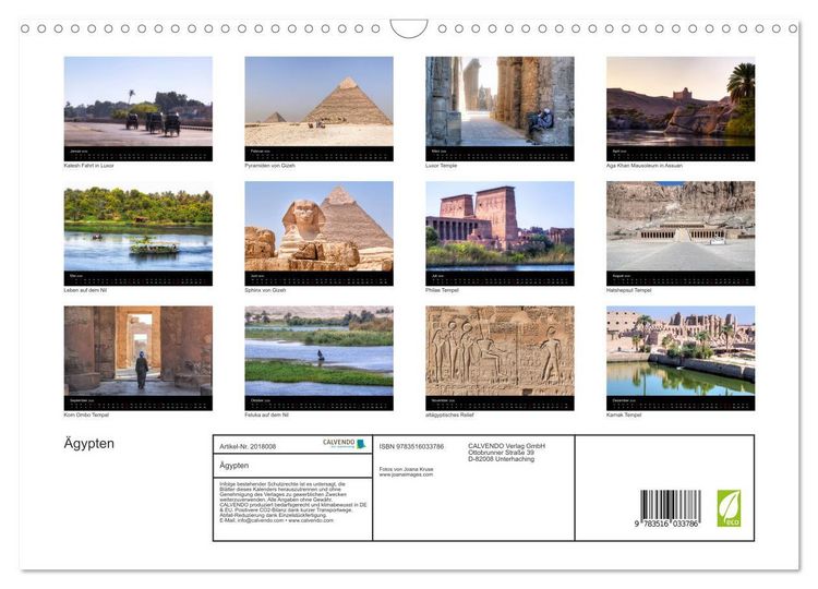 Produktbild: &Auml;gypten (Wandkalender 2026 DIN A3 quer), CALVENDO Monatskalender