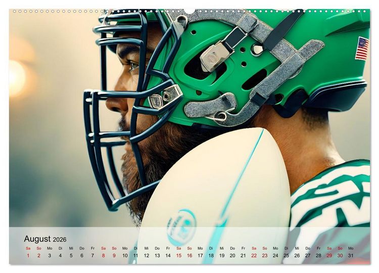 Produktbild: American Football - im Team zum Sieg (hochwertiger Premium Wandkalender 2026 DIN A2 quer), Kunstdruck in Hochglanz