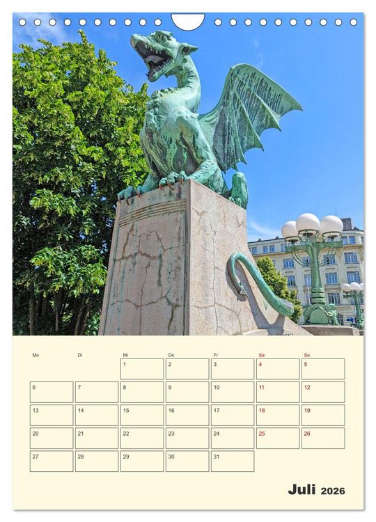 Produktbild: Ljubljana Sloweniens Hauptstadt (Wandkalender 2026 DIN A4 hoch), CALVENDO Monatskalender