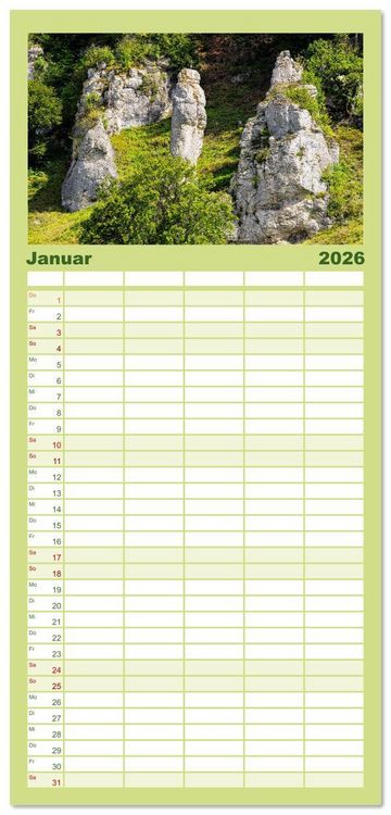 Produktbild: Familienplaner 2026 - Unterwegs im Gro&szlig;en Lautertal mit 5 Spalten (Wandkalender, 21 x 45 cm) CALVENDO