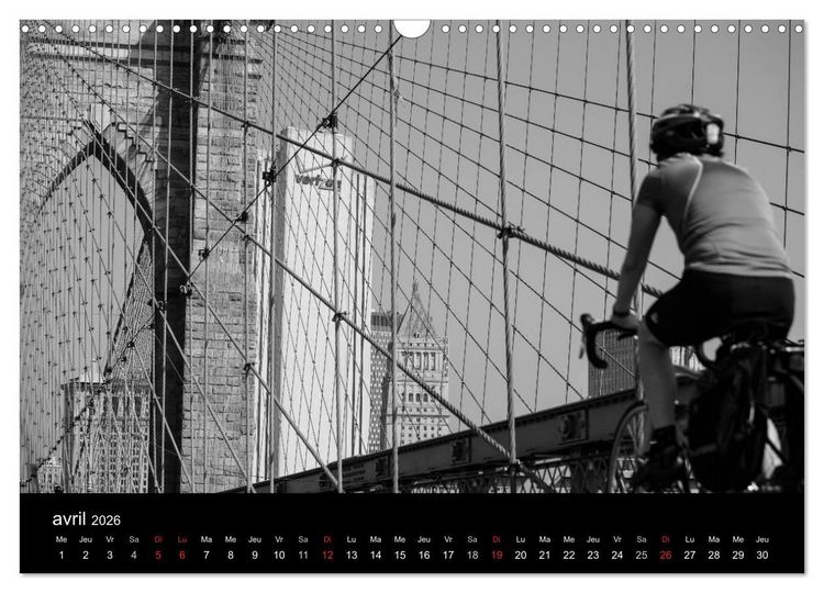 Produktbild: New York en noir et blanc (Calendrier mural 2026 DIN A3 vertical), CALVENDO calendrier mensuel