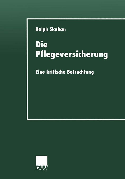 Produktbild: Die Pflegeversicherung