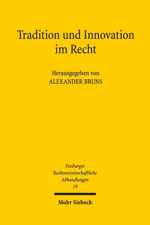 Produktbild: Tradition und Innovation im Recht