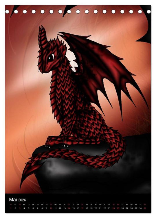 Produktbild: Drachen (Tischkalender 2026 DIN A5 hoch), CALVENDO Monatskalender