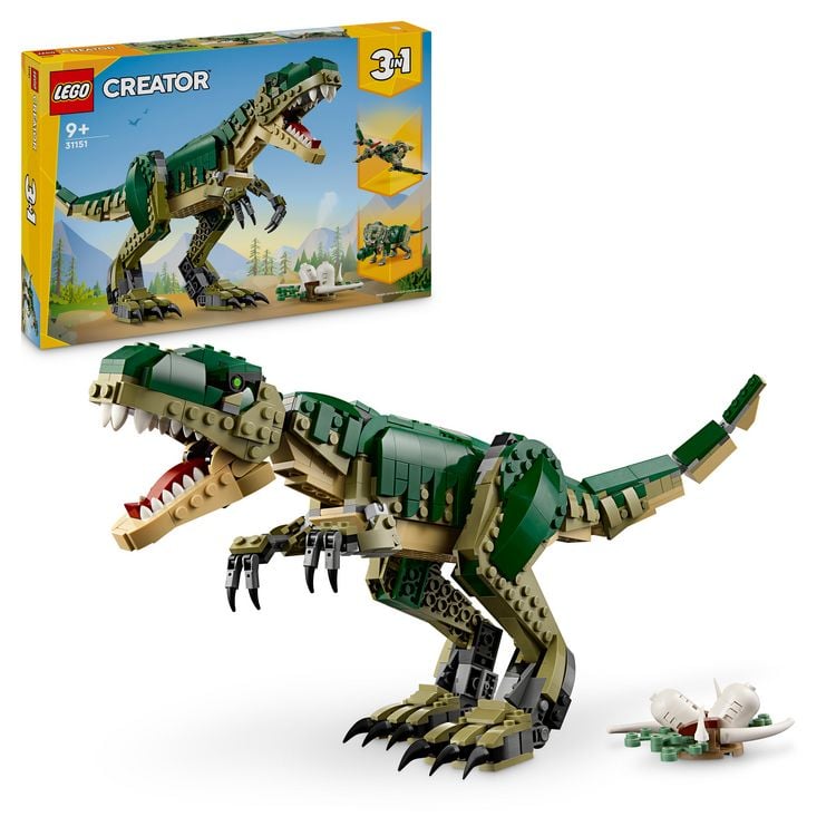 Produktbild: LEGO Creator T.Rex, 3-in-1-Dino, Triceratops und Pterodaktylus 31151