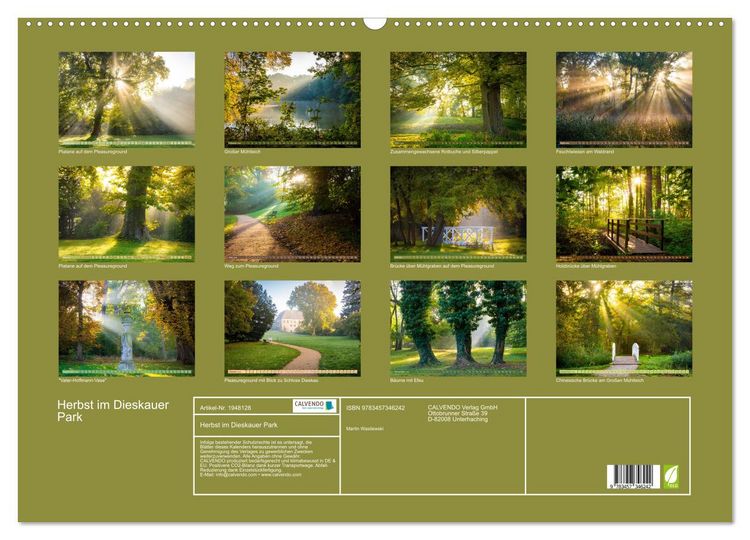 Produktbild: Herbst im Dieskauer Park (Wandkalender 2026 DIN A2 quer), CALVENDO Monatskalender