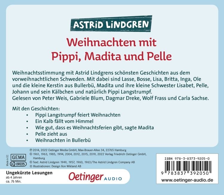 Produktbild: Weihnachten mit Pippi, Madita und Pelle