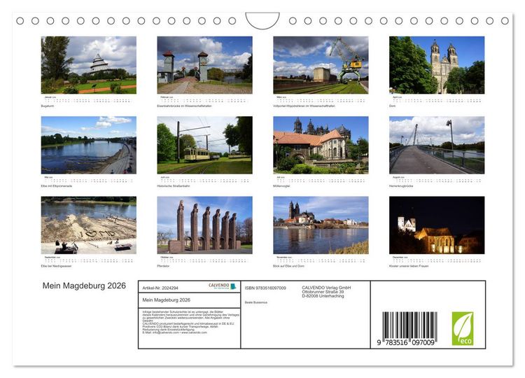 Produktbild: Mein Magdeburg 2026 (Wandkalender 2026 DIN A4 quer), CALVENDO Monatskalender