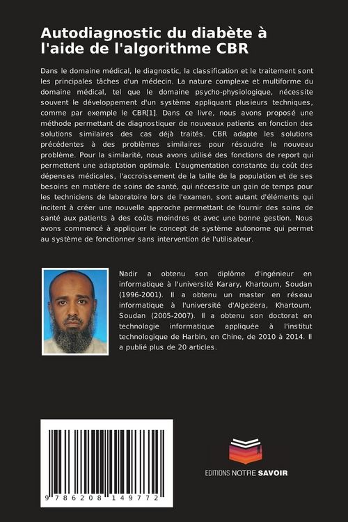 Produktbild: Autodiagnostic du diab&egrave;te &agrave; l'aide de l'algorithme CBR