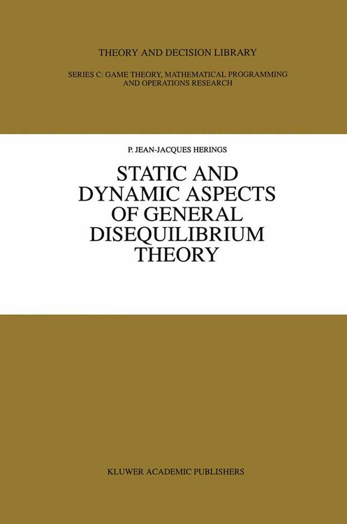 Produktbild: Static and Dynamic Aspects of General Disequilibrium Theory
