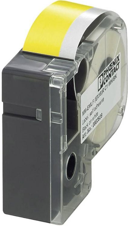 Produktbild: Phoenix Contact 803942 MM-EMLF (EX12)R C1 YE/BK Etiketten f&uuml;r Thermotransferdrucker Montage-Art: aufkleben Gelb, Schwarz 1 St.