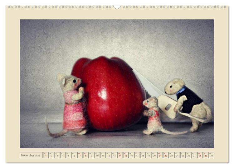 Produktbild: Bei Familie Maus zuhaus (hochwertiger Premium Wandkalender 2026 DIN A2 quer), Kunstdruck in Hochglanz