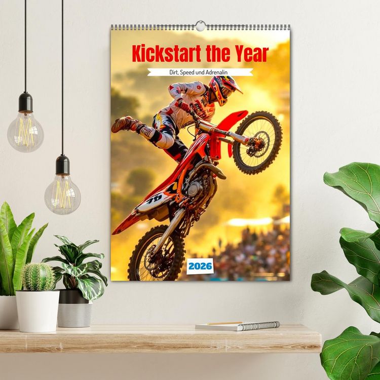 Produktbild: Kickstart the Year - Dirt, Speed und Adrenalin (Wandkalender 2026 DIN A2 hoch), CALVENDO Monatskalender